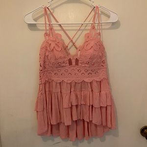 NWT Crochet Lace Peplum Cami